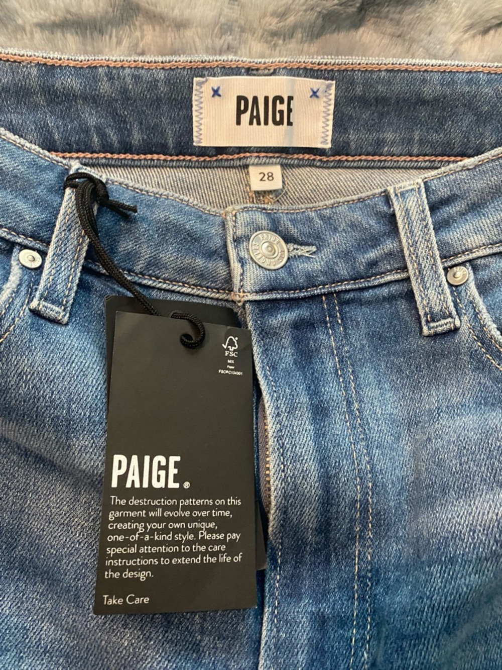 PAIGE Women's High-Rise Light Blue Denim Jeans - Picture 2 of 6